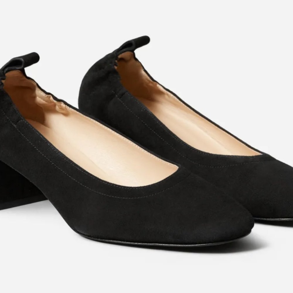 Everlane Black Suede Day Heel